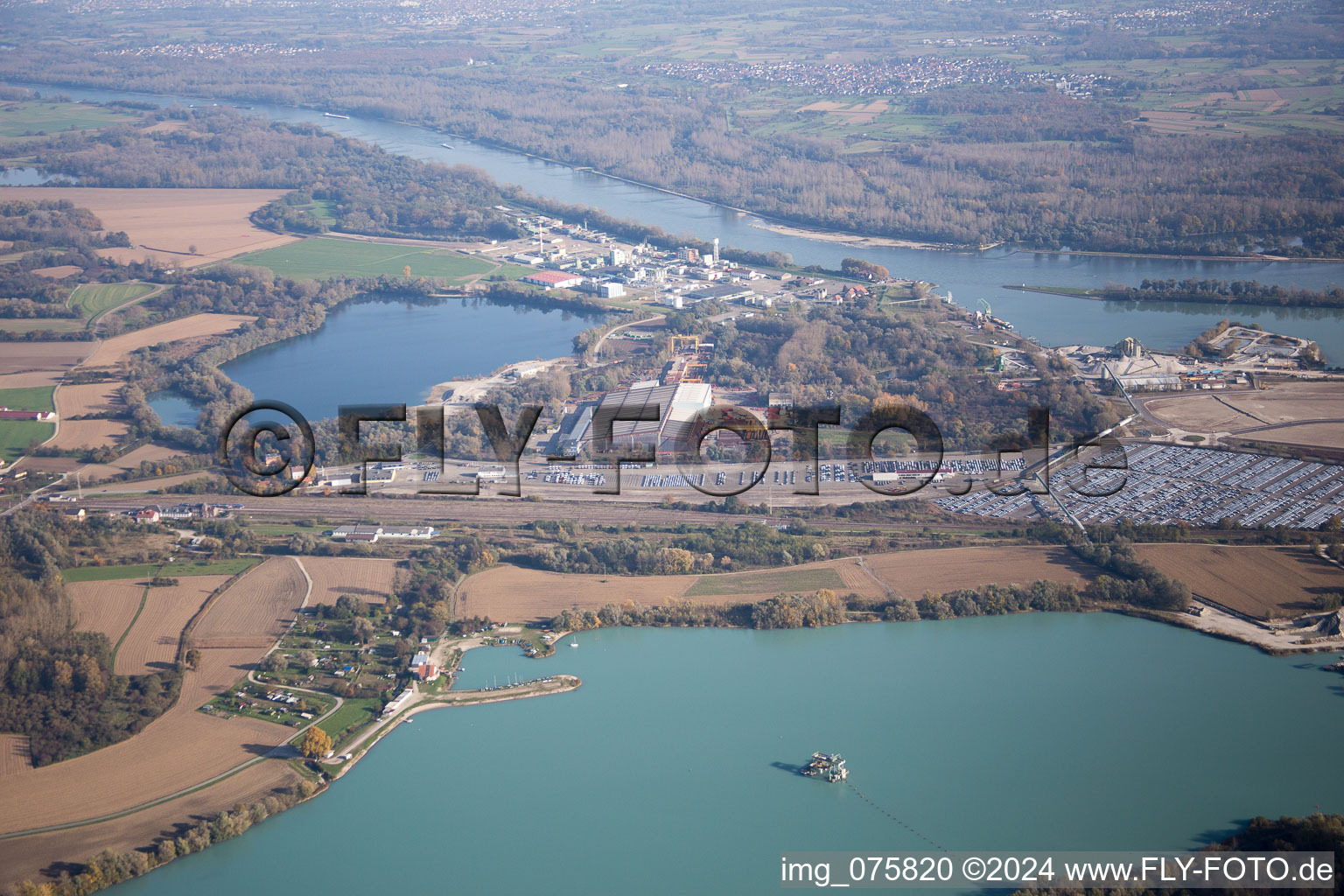 Lauterbourg im Bundesland Bas-Rhin, Frankreich von oben