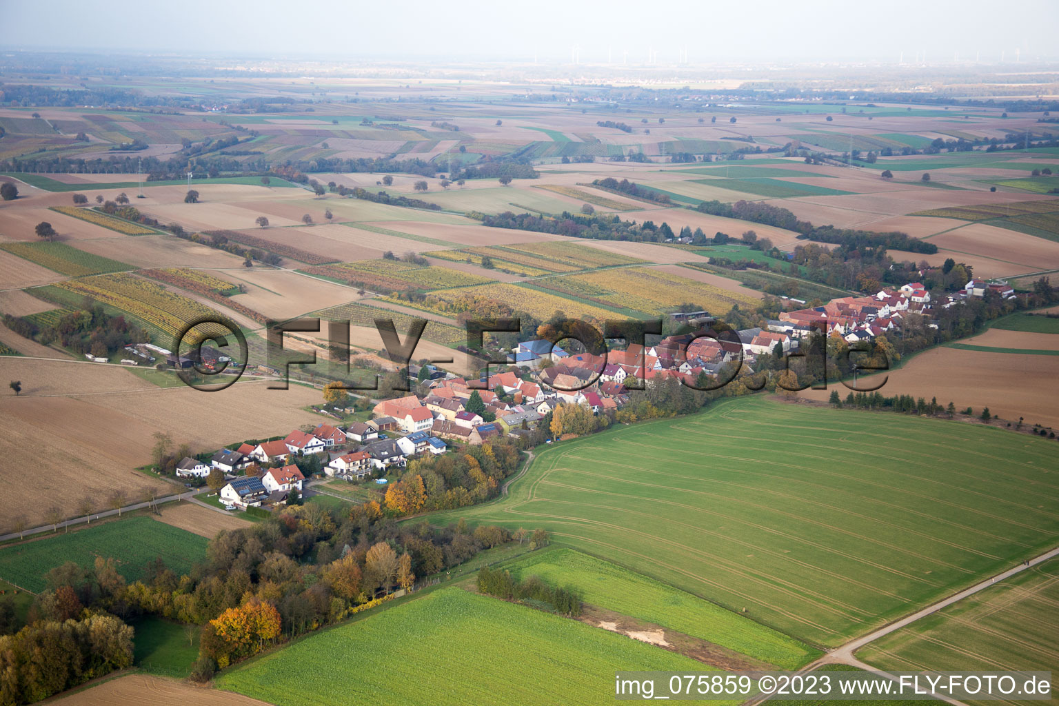 Vollmersweiler im Bundesland Rheinland-Pfalz, Deutschland von oben