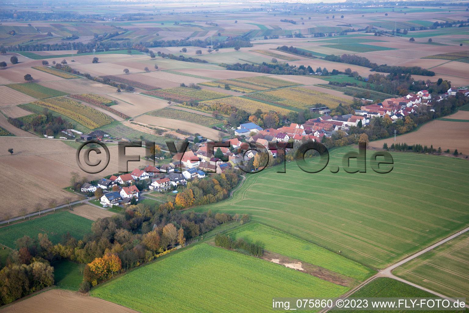 Vollmersweiler im Bundesland Rheinland-Pfalz, Deutschland aus der Luft