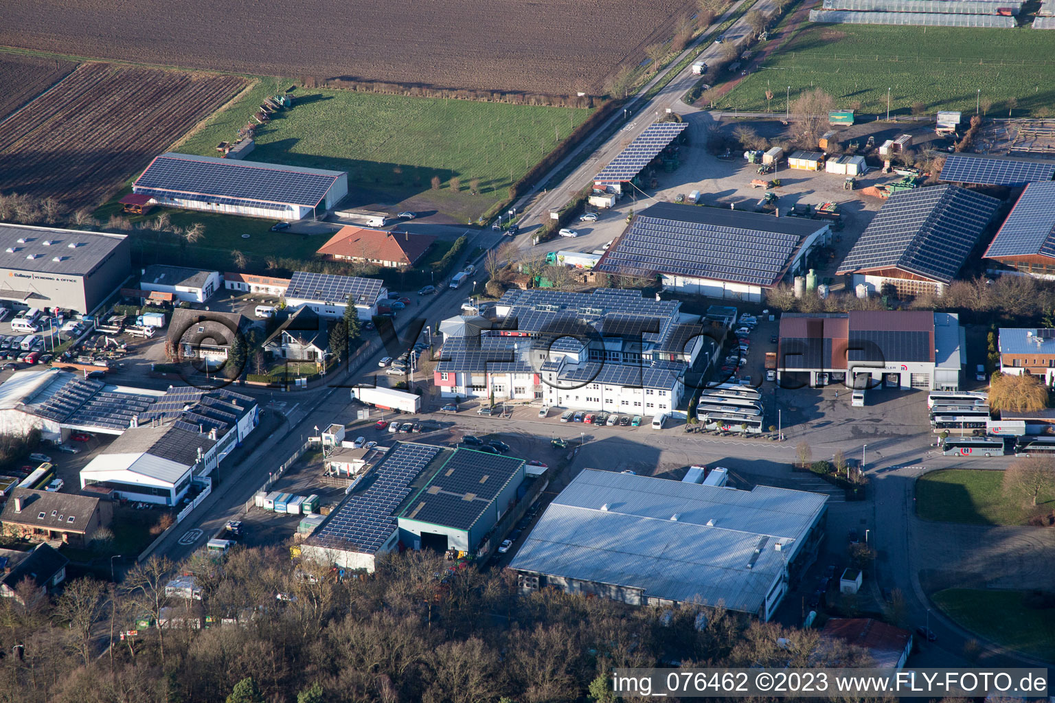 Luftaufnahme von Ortsteil Herxheim in Herxheim bei Landau/Pfalz im Bundesland Rheinland-Pfalz, Deutschland