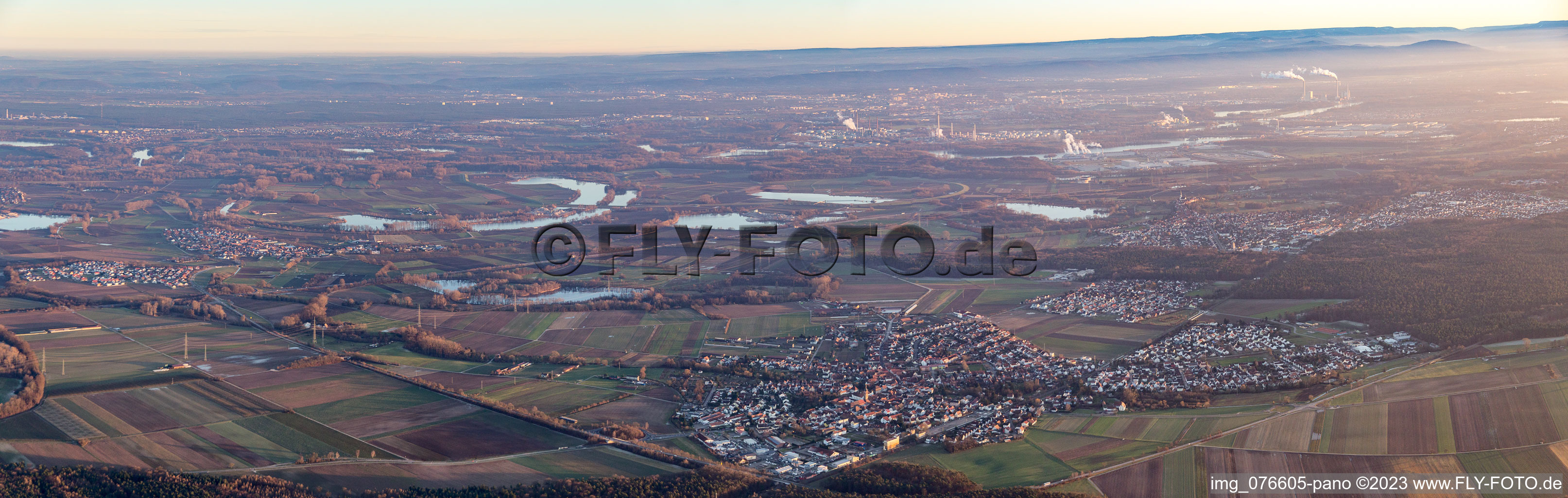 Panorama in Rheinzabern im Bundesland Rheinland-Pfalz, Deutschland