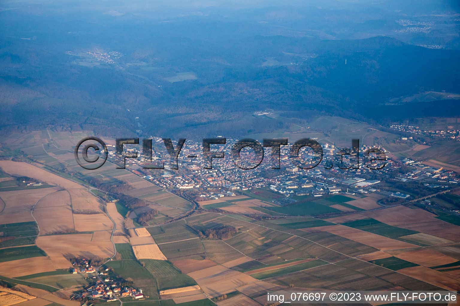 Luftaufnahme von Bad Bergzabern im Bundesland Rheinland-Pfalz, Deutschland