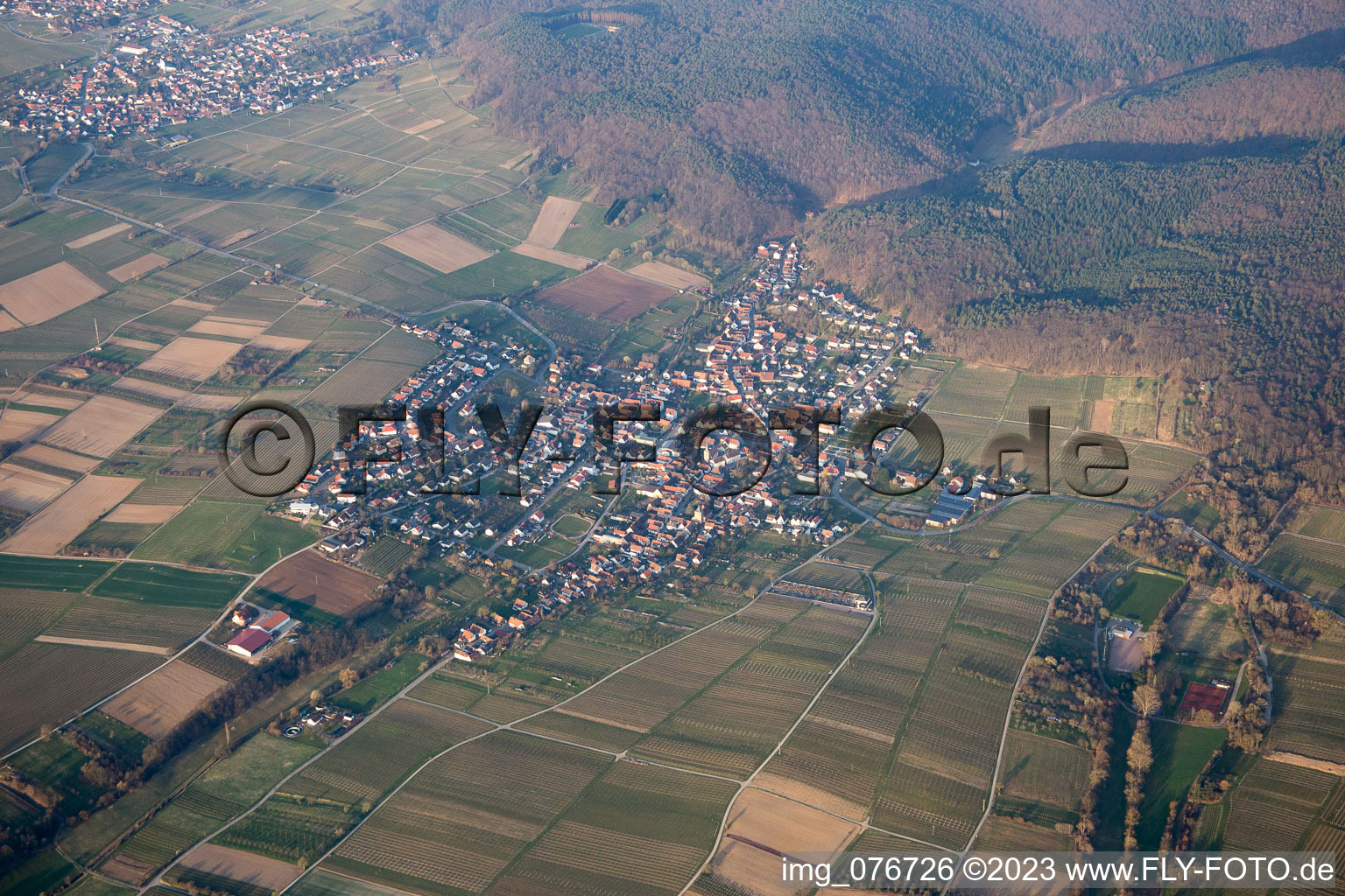 Oberotterbach im Bundesland Rheinland-Pfalz, Deutschland aus der Luft