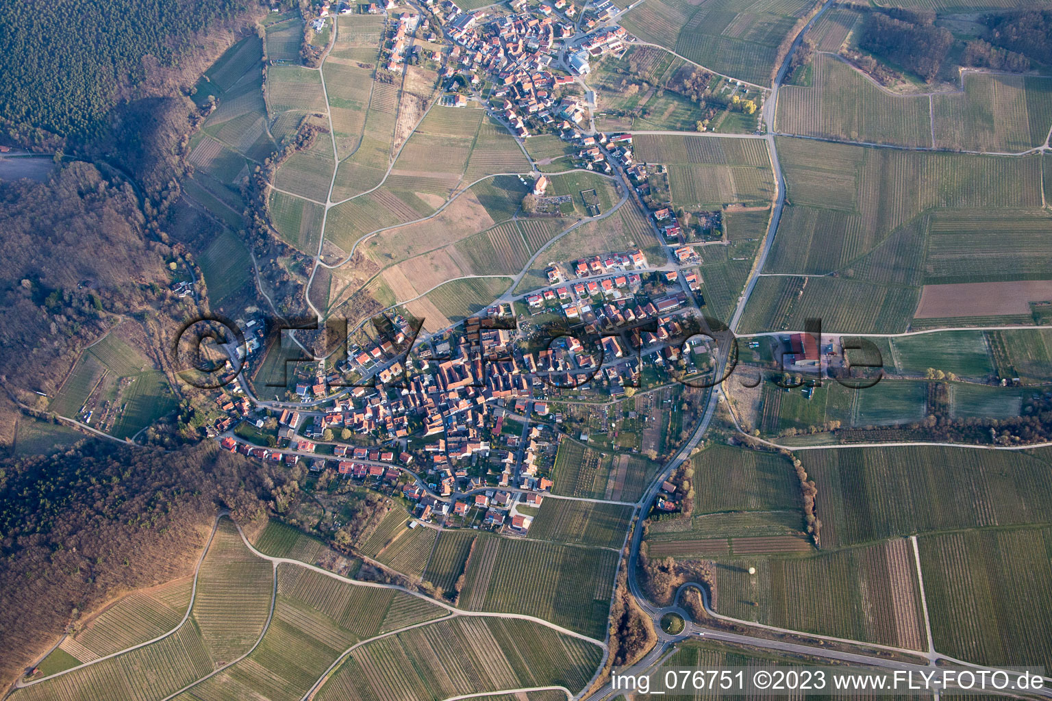 Luftbild von Ortsteil Gleishorbach in Gleiszellen-Gleishorbach im Bundesland Rheinland-Pfalz, Deutschland