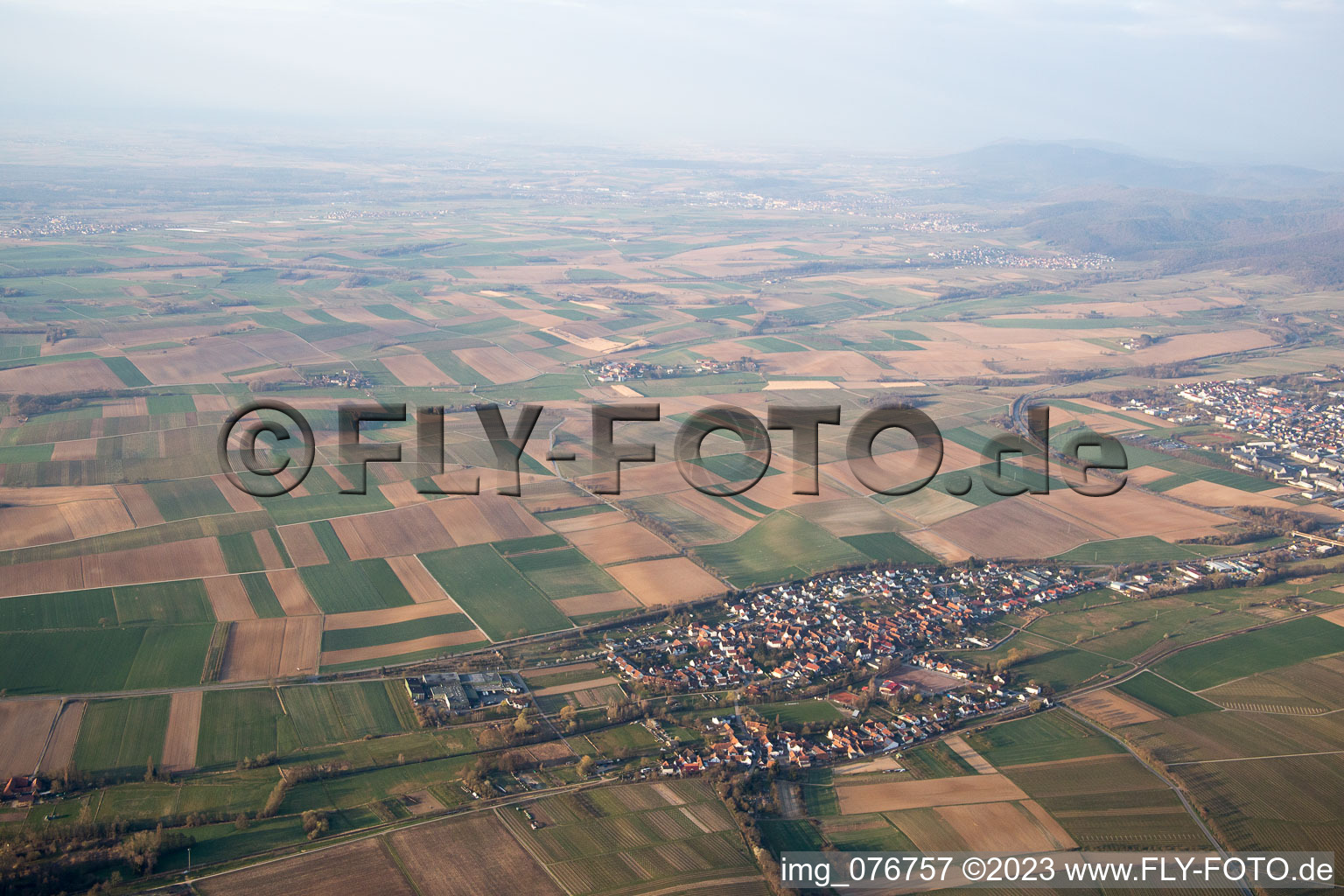 Luftbild von Ortsteil Drusweiler in Kapellen-Drusweiler im Bundesland Rheinland-Pfalz, Deutschland