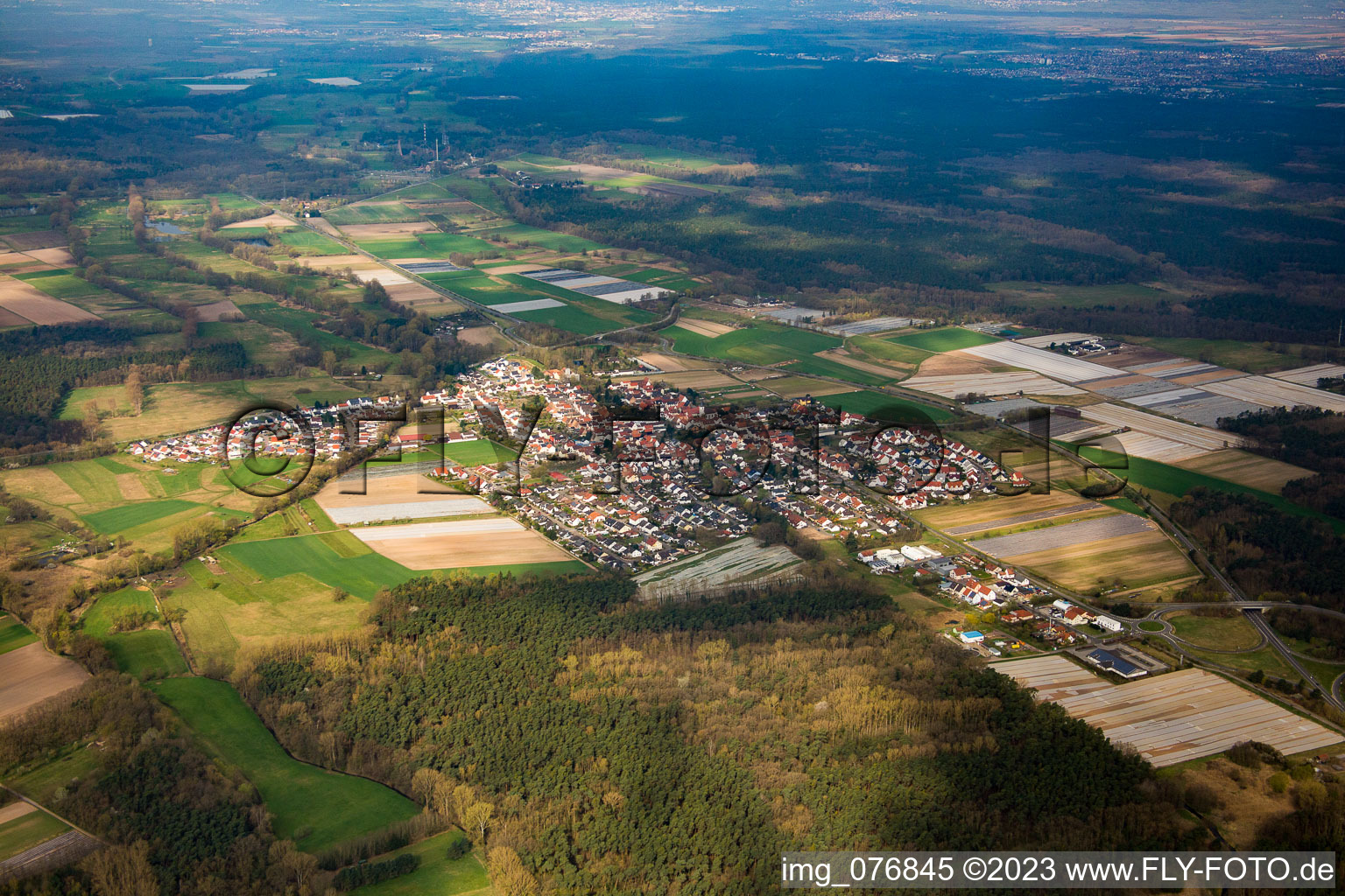 Luftbild von Hahnhofen im Bundesland Rheinland-Pfalz, Deutschland