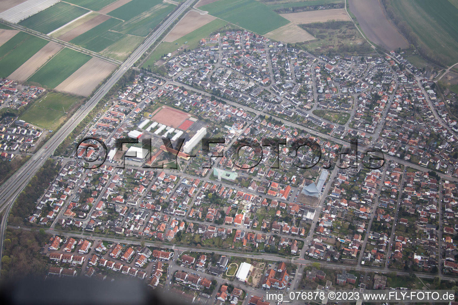 Luftaufnahme von Speyer N im Bundesland Rheinland-Pfalz, Deutschland