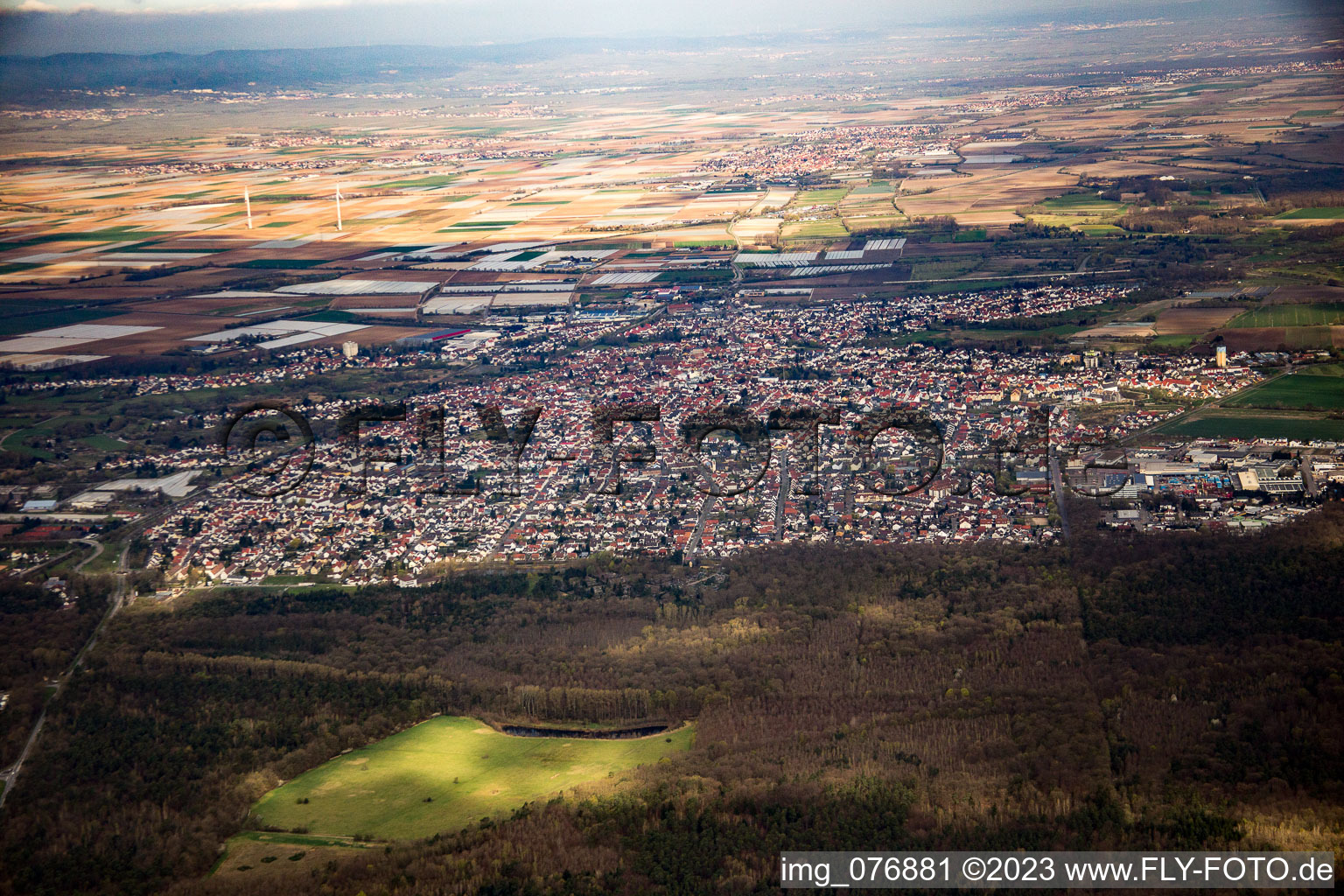 Luftbild von Schifferstadt im Bundesland Rheinland-Pfalz, Deutschland