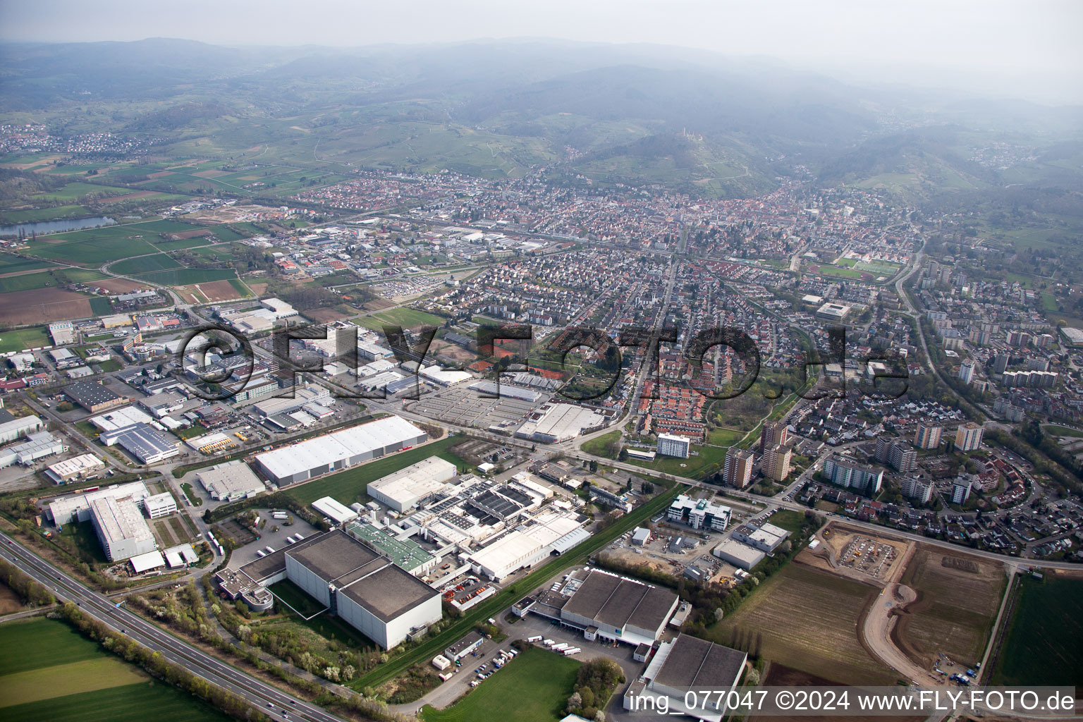 Schrägluftbild von Heppenheim im Bundesland Hessen, Deutschland