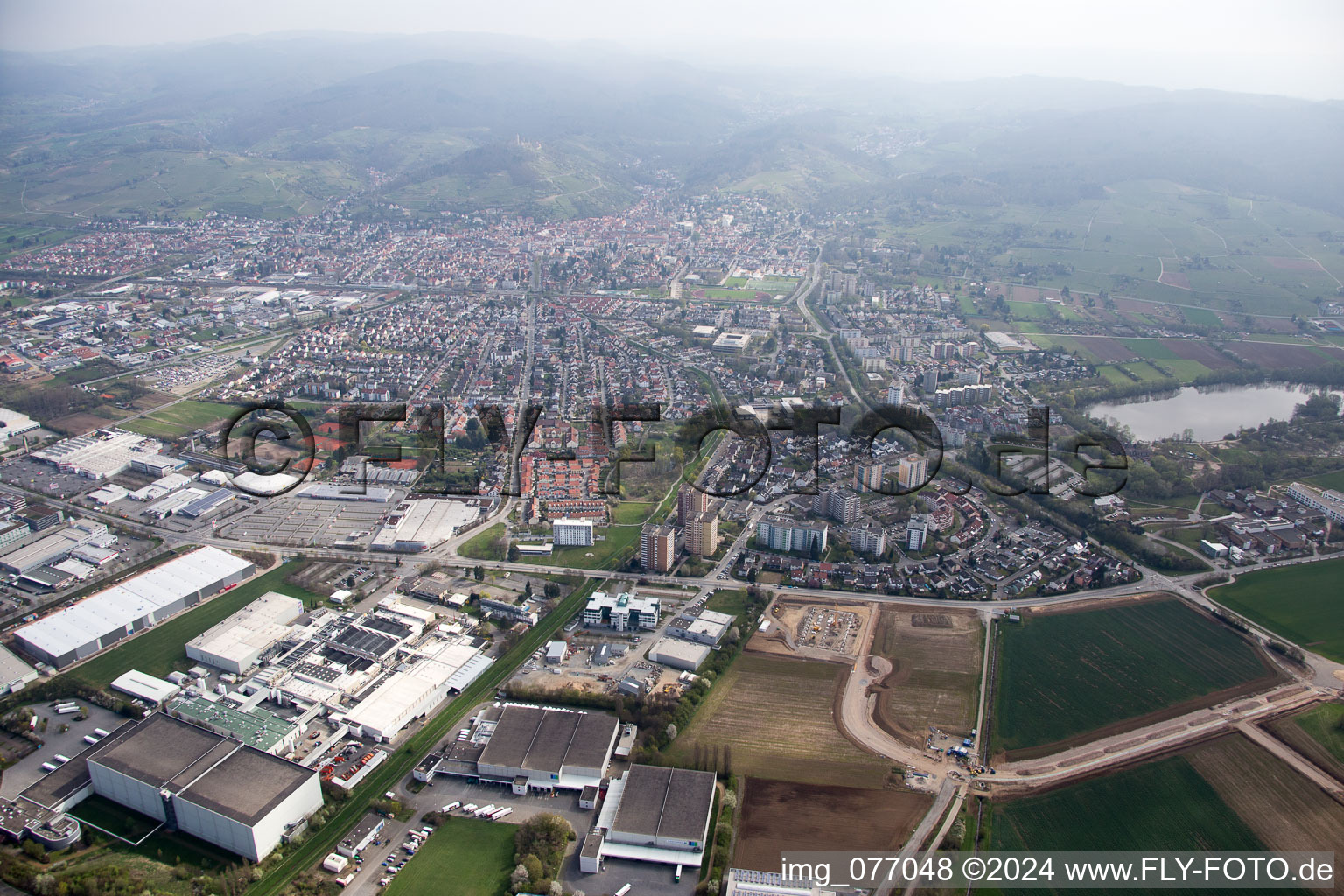 Schrägluftbild von Heppenheim in Heppenheim an der Bergstrasse im Bundesland Hessen, Deutschland