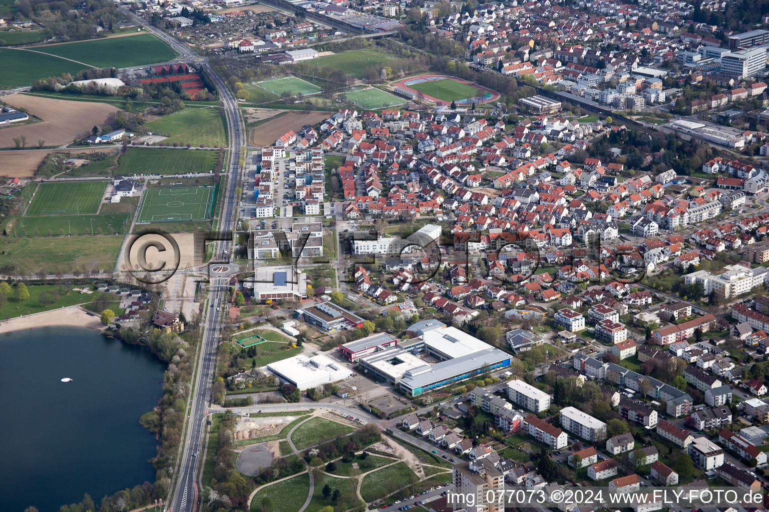Luftbild von Ausbau der Ortsumgehung im Straßenverlauf Berliner Ring in Bensheim im Bundesland Hessen, Deutschland