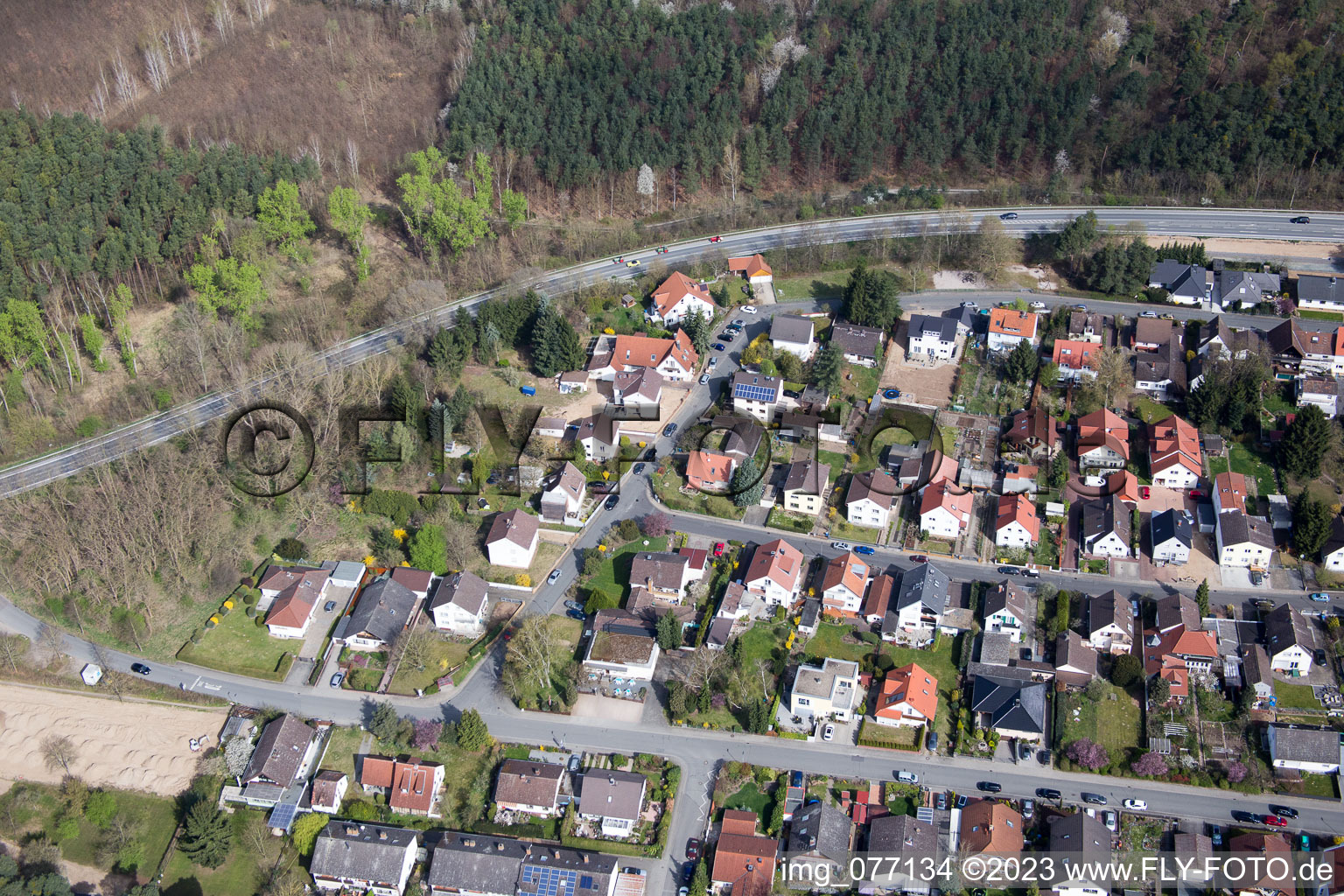Luftaufnahme von Alsbach-Hänlein, Industriegebiet Sandwiese in Alsbach-Hähnlein im Bundesland Hessen, Deutschland