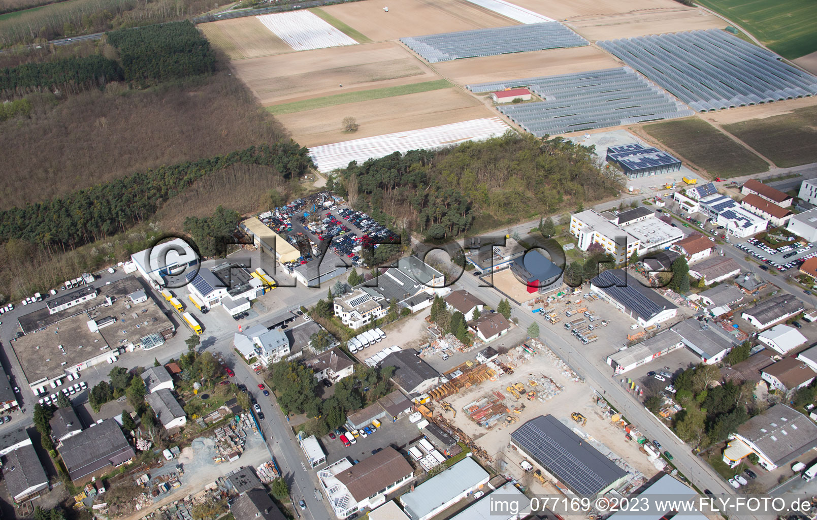 Alsbach-Hänlein, Industriegebiet Sandwiese in Alsbach-Hähnlein im Bundesland Hessen, Deutschland von oben gesehen