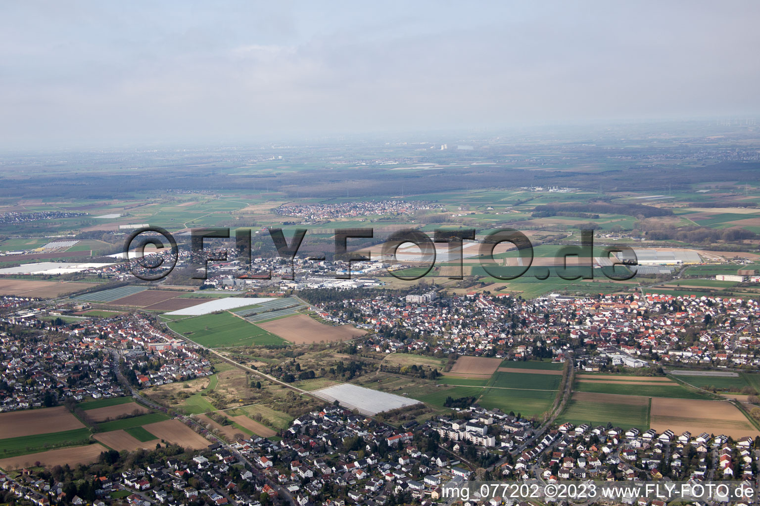 Jugenheim an der Bergstrasse im Bundesland Hessen, Deutschland aus der Luft