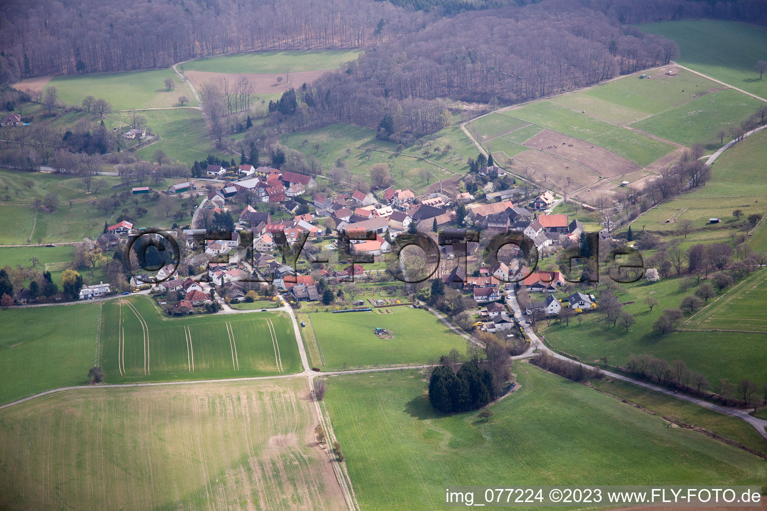 Luftbild von Neutsch im Bundesland Hessen, Deutschland