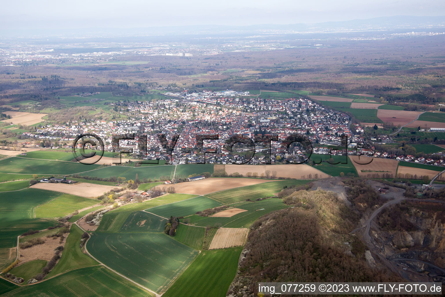 Luftaufnahme von Roßdorf im Bundesland Hessen, Deutschland