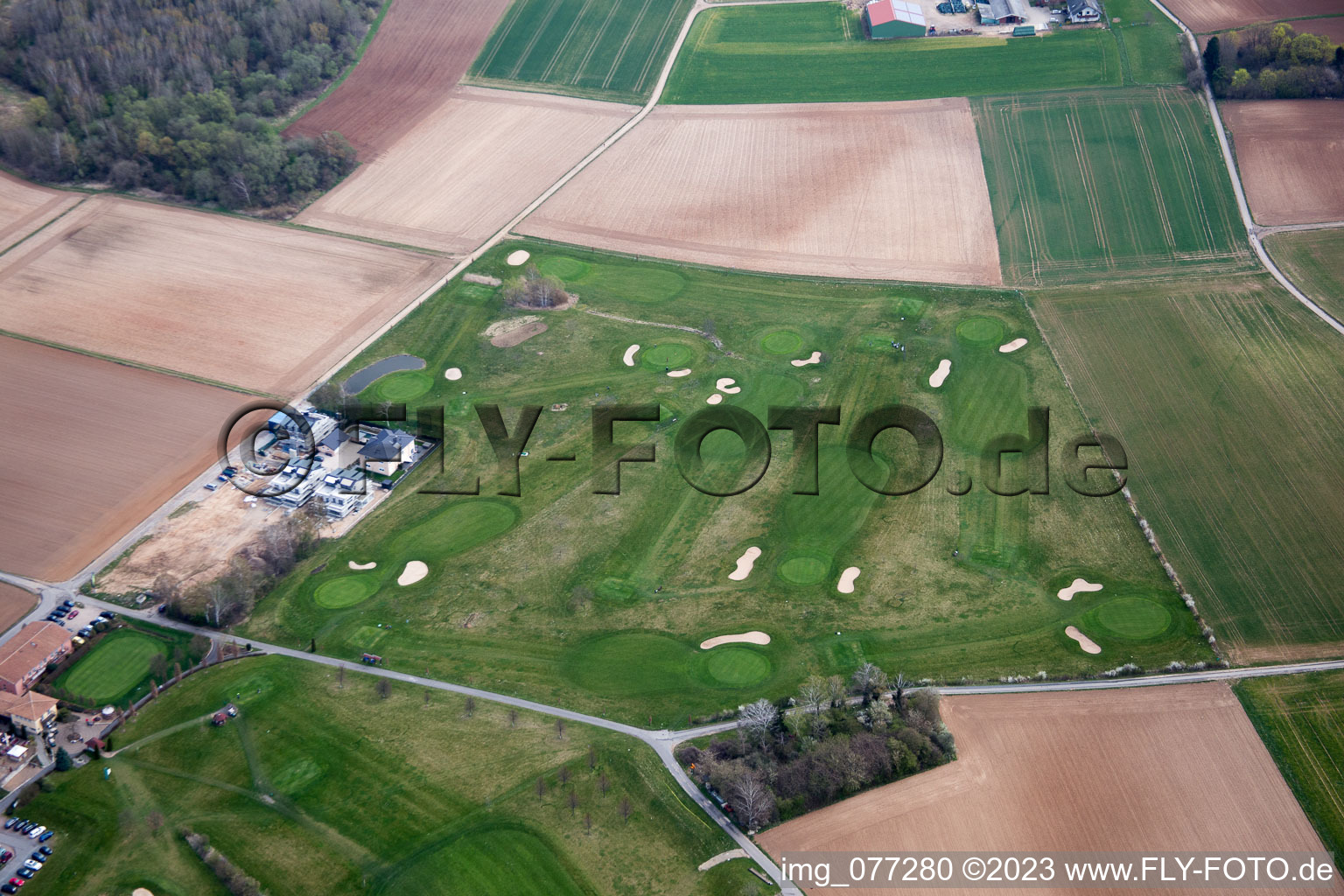 Luftaufnahme von Groß-Zimmern, Golfplatz im Bundesland Hessen, Deutschland
