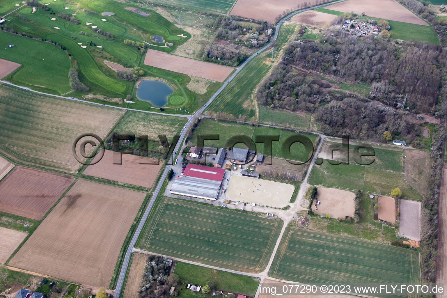 Luftaufnahme von Groß-Zimmern im Bundesland Hessen, Deutschland