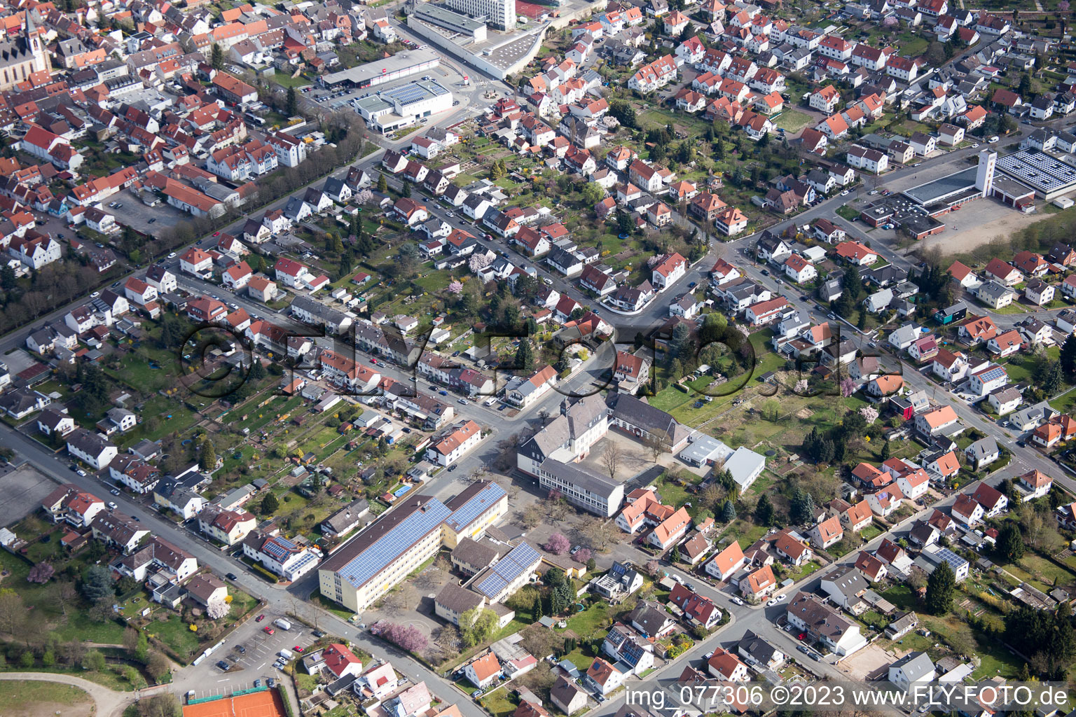 Dieburg im Bundesland Hessen, Deutschland aus der Luft