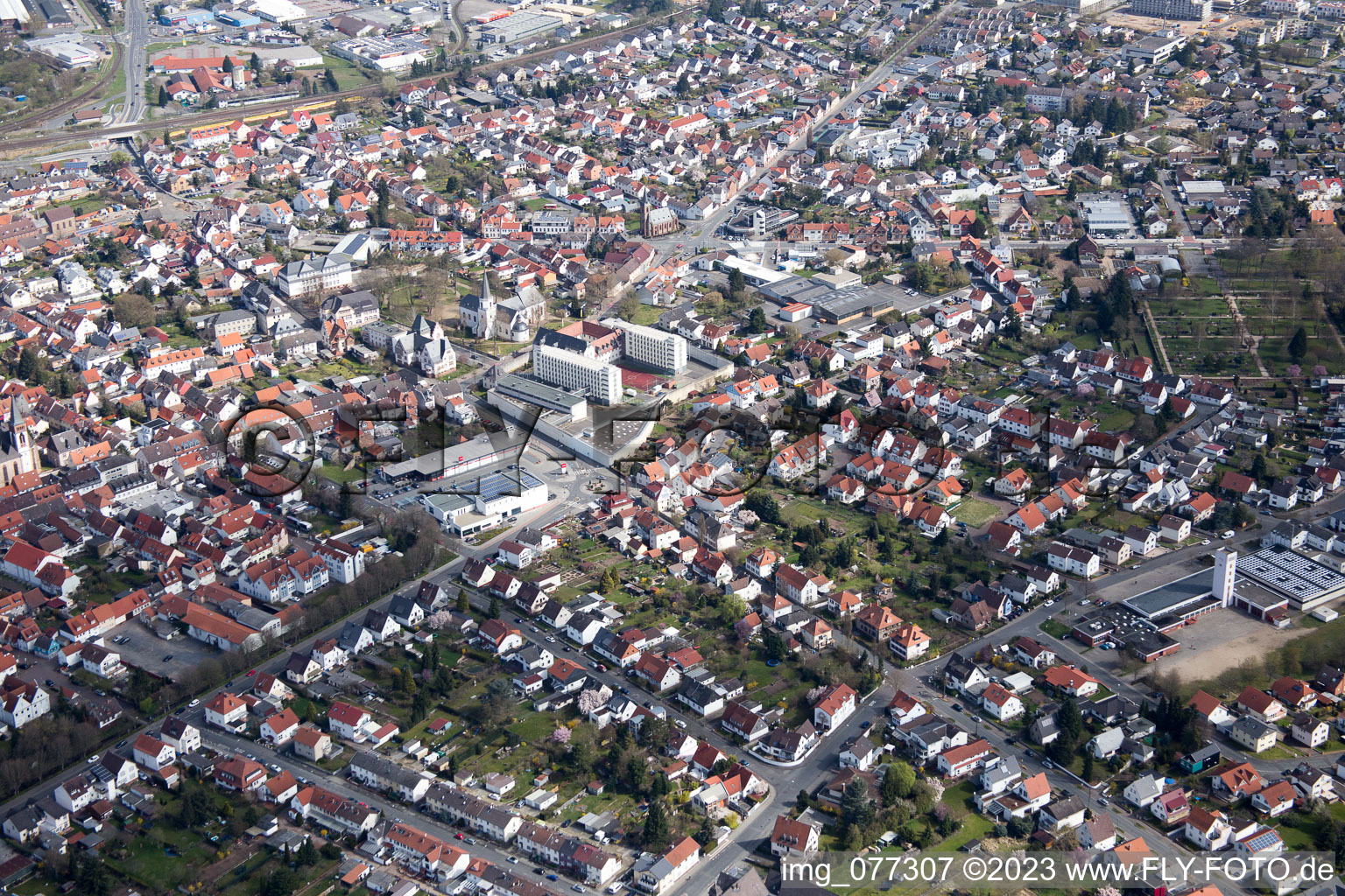 Dieburg im Bundesland Hessen, Deutschland von oben gesehen