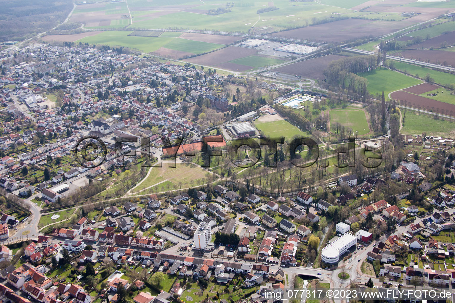 Dieburg im Bundesland Hessen, Deutschland aus der Drohnenperspektive