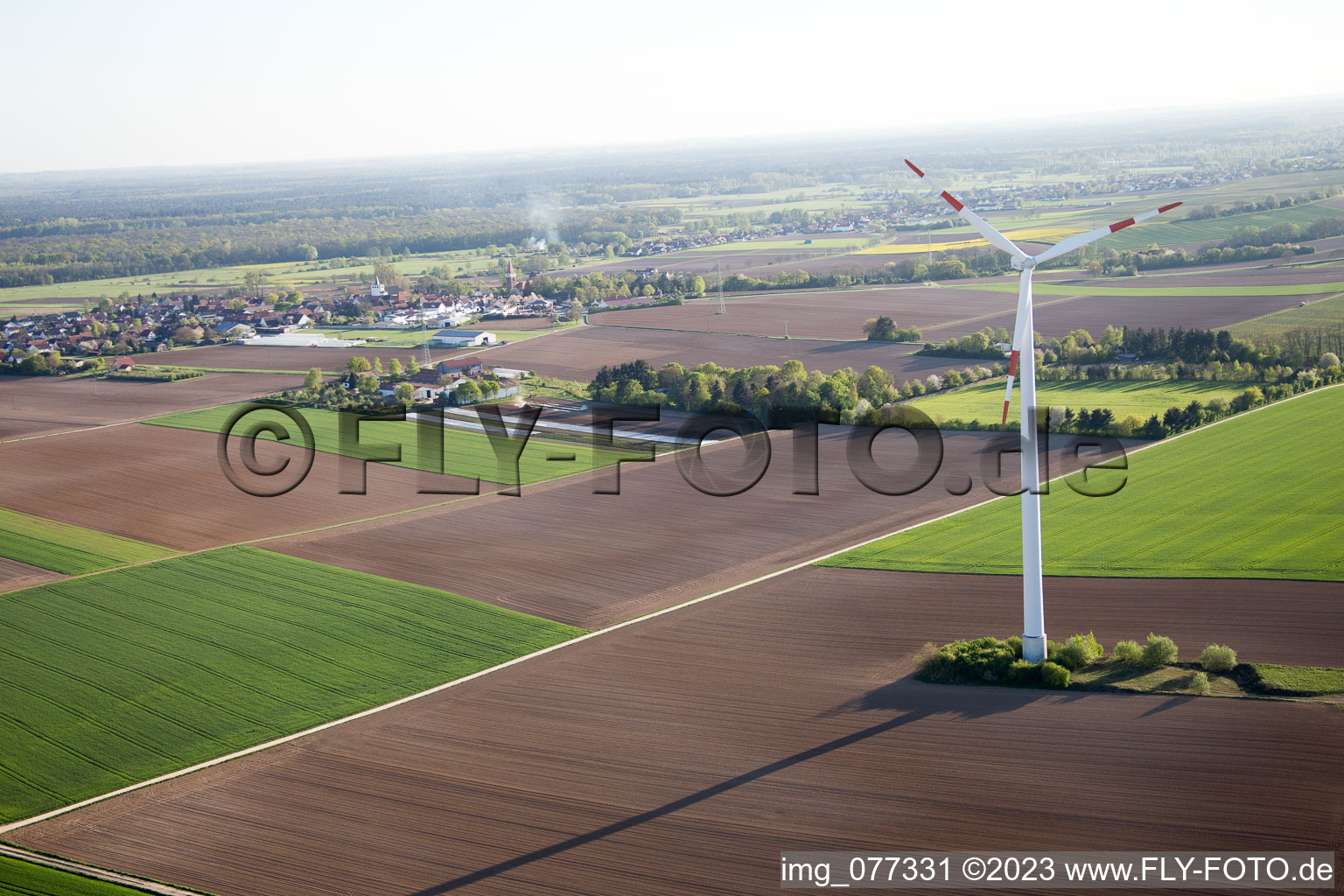 Luftaufnahme von Minfeld, Galgenberg im Bundesland Rheinland-Pfalz, Deutschland