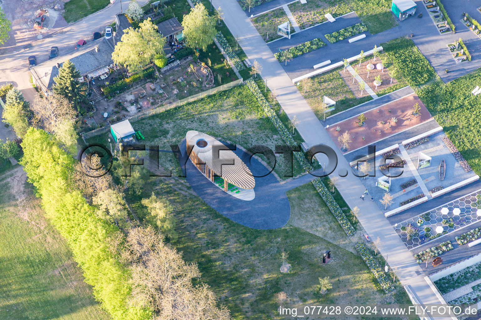 Luftbild von Baustelle des Ausstellungsgelände der Landesgartenschau 2015 in Landau in der Pfalz im Bundesland Rheinland-Pfalz, Deutschland