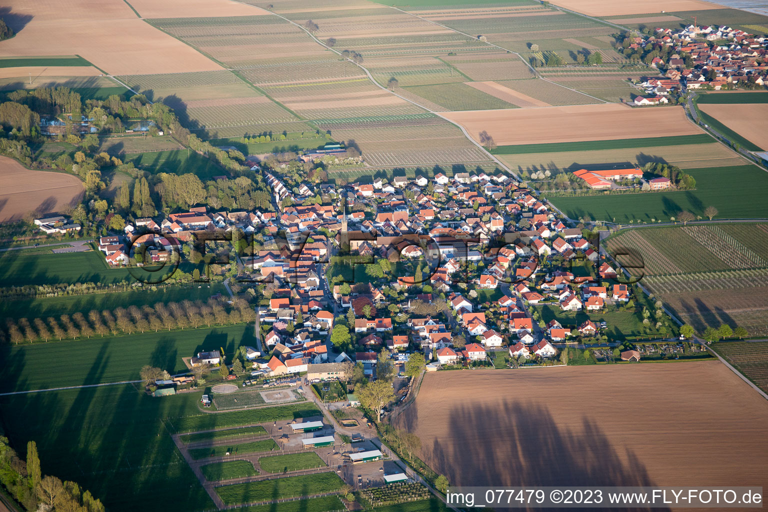 Luftaufnahme von Großfischlingen im Bundesland Rheinland-Pfalz, Deutschland