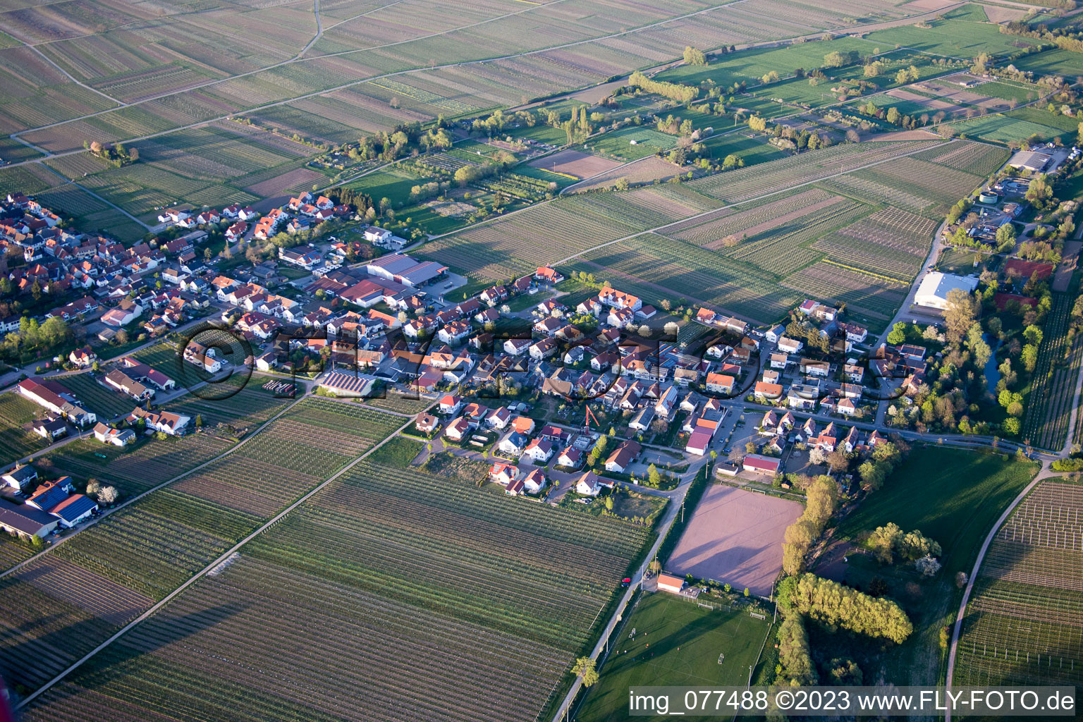 Luftbild von Kirrweiler im Bundesland Rheinland-Pfalz, Deutschland