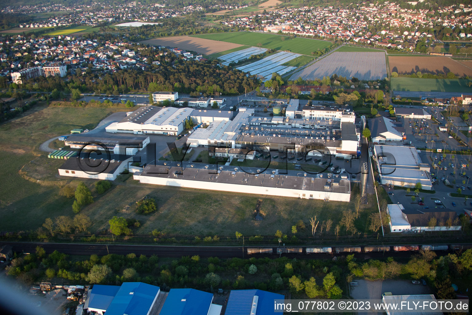 Drohnenbild von Alsbach-Hänlein, Industriegebiet Sandwiese in Alsbach-Hähnlein im Bundesland Hessen, Deutschland