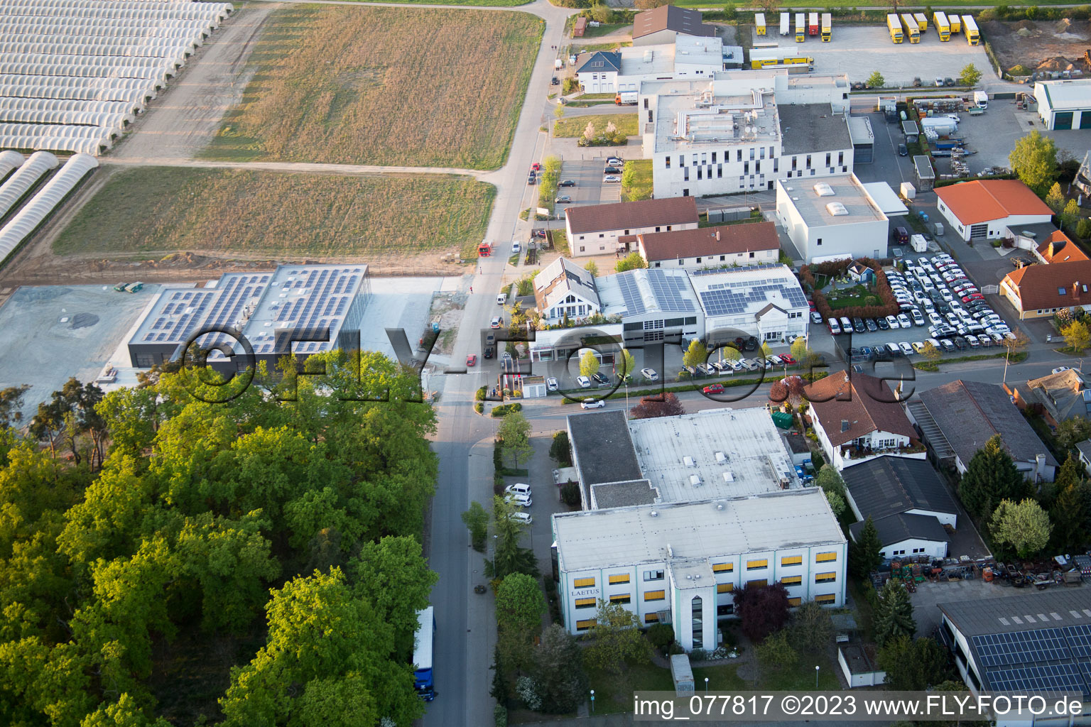 Alsbach-Hänlein, Industriegebiet Sandwiese in Alsbach-Hähnlein im Bundesland Hessen, Deutschland von der Drohne aus gesehen
