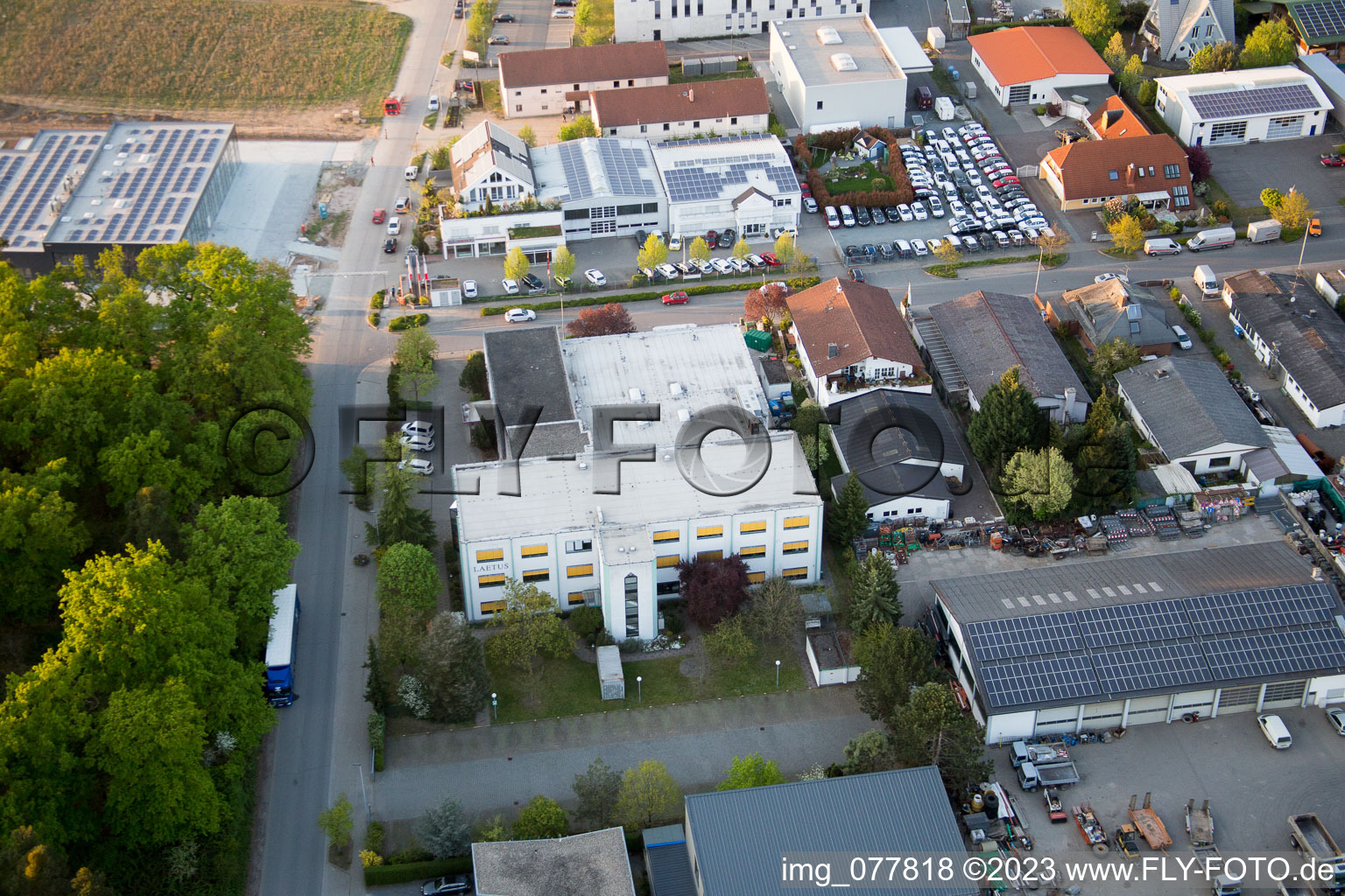 Luftbild von Alsbach-Hänlein, Industriegebiet Sandwiese in Alsbach-Hähnlein im Bundesland Hessen, Deutschland