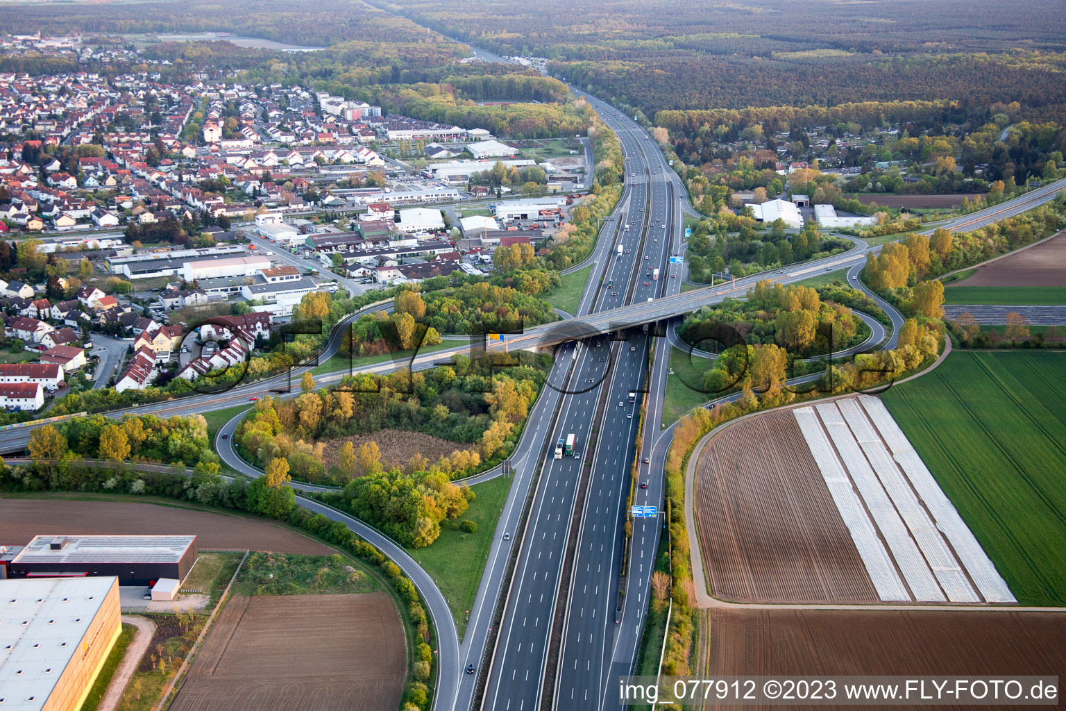 Schrägluftbild von Lorsch im Bundesland Hessen, Deutschland
