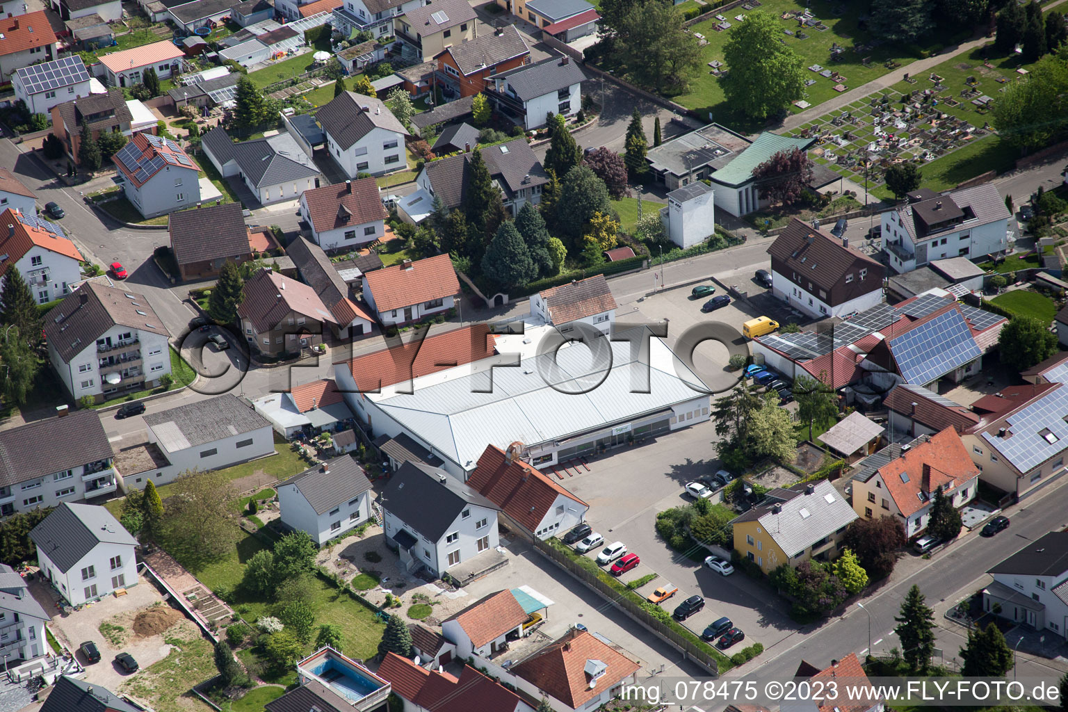 Hagenbach im Bundesland Rheinland-Pfalz, Deutschland vom Flugzeug aus