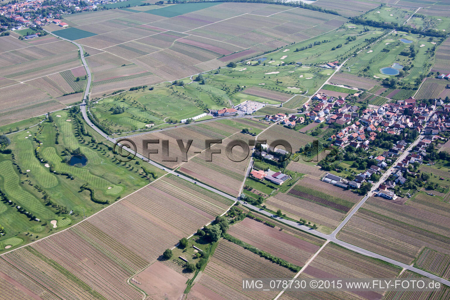 Luftaufnahme von Dackenheim, Golfplatz im Bundesland Rheinland-Pfalz, Deutschland
