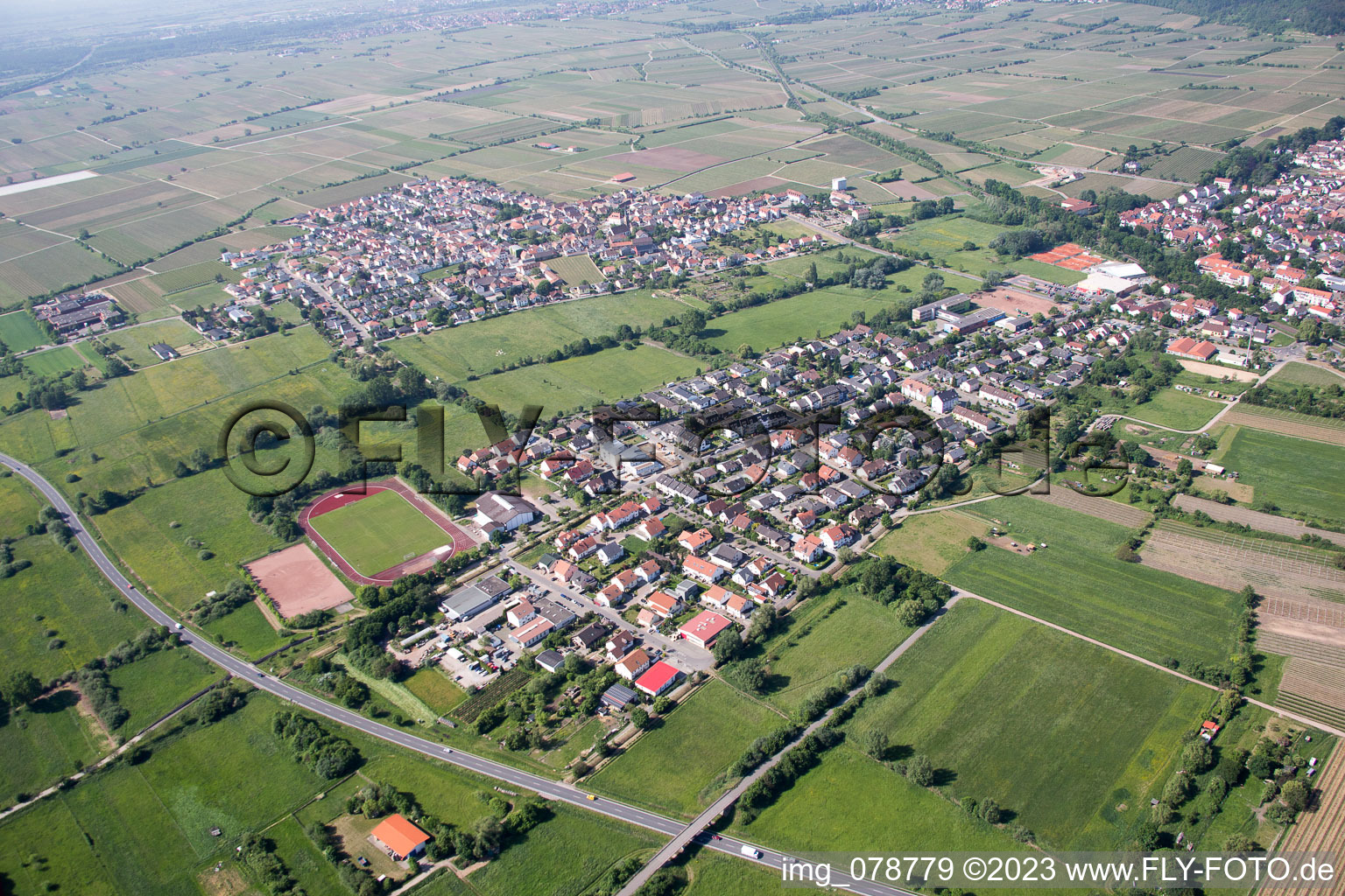 Luftbild von Deidesheim im Bundesland Rheinland-Pfalz, Deutschland