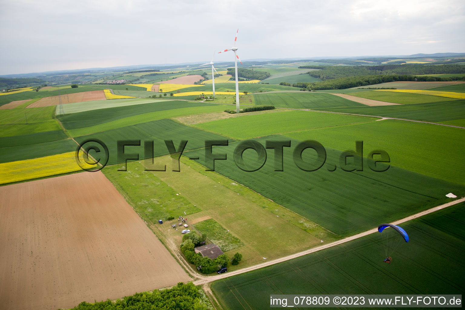 Schrägluftbild von Gänheim im Bundesland Bayern, Deutschland