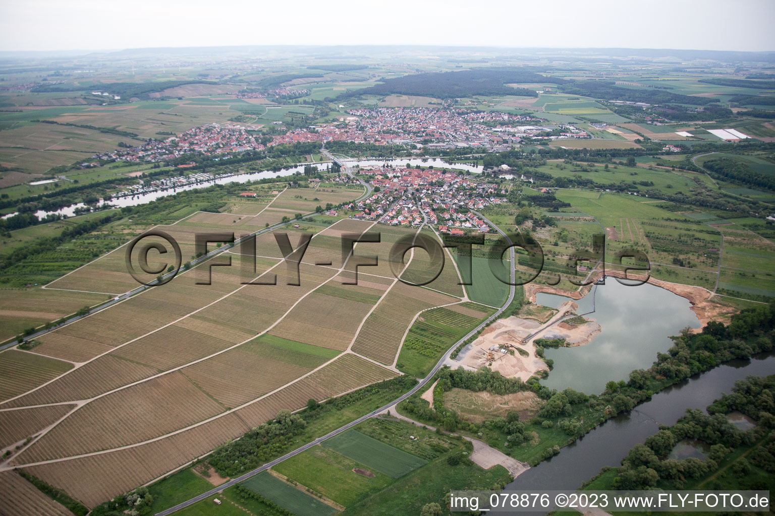 Luftaufnahme von Nordheim am Main im Bundesland Bayern, Deutschland