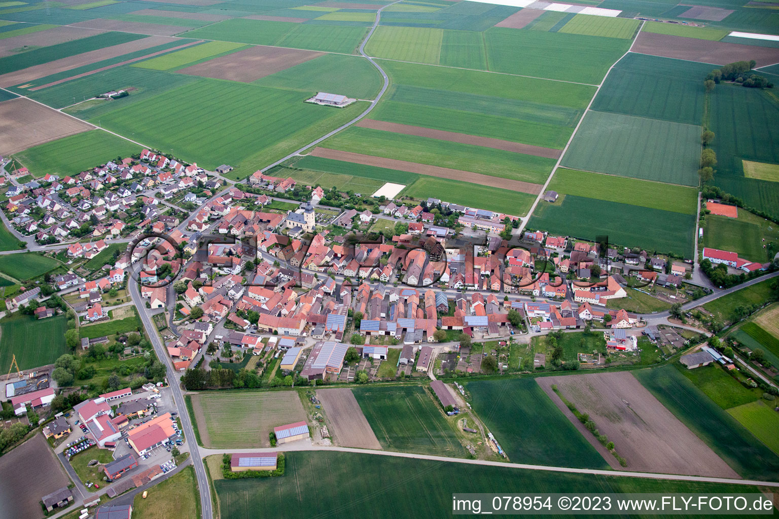 Luftbild von Herlheim im Bundesland Bayern, Deutschland