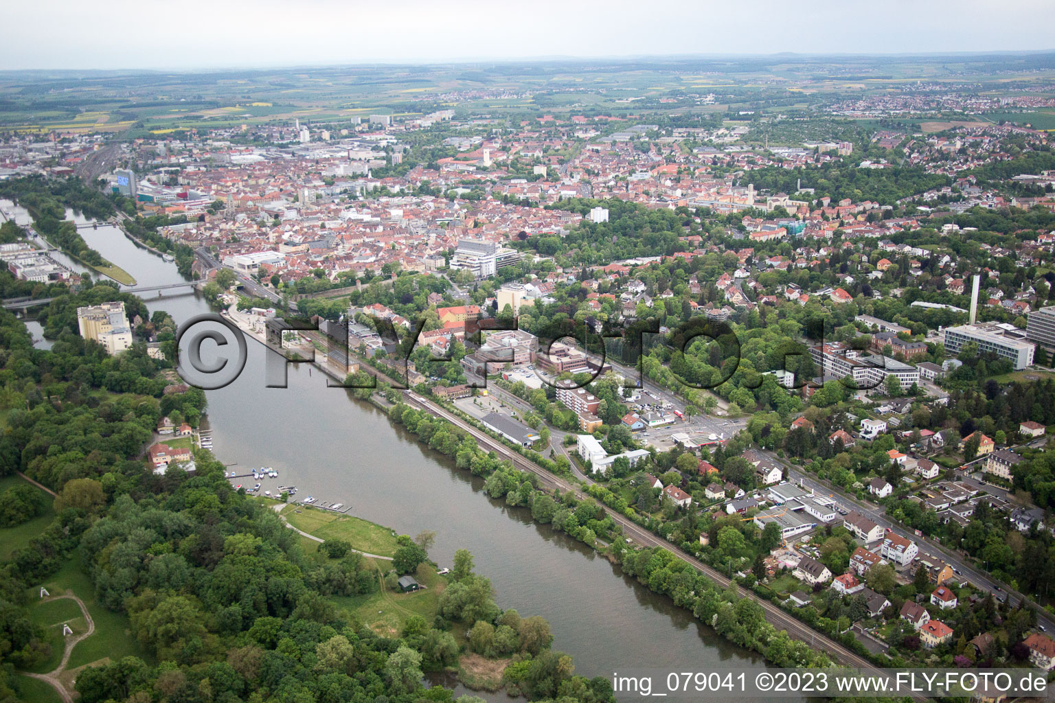 Luftaufnahme von Schweinfurt im Bundesland Bayern, Deutschland