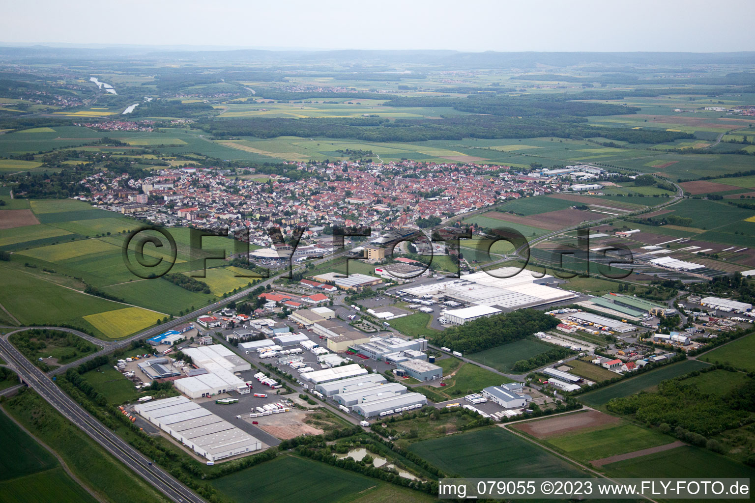 Luftaufnahme von Schweinfurt, Industriegebiet im Bundesland Bayern, Deutschland