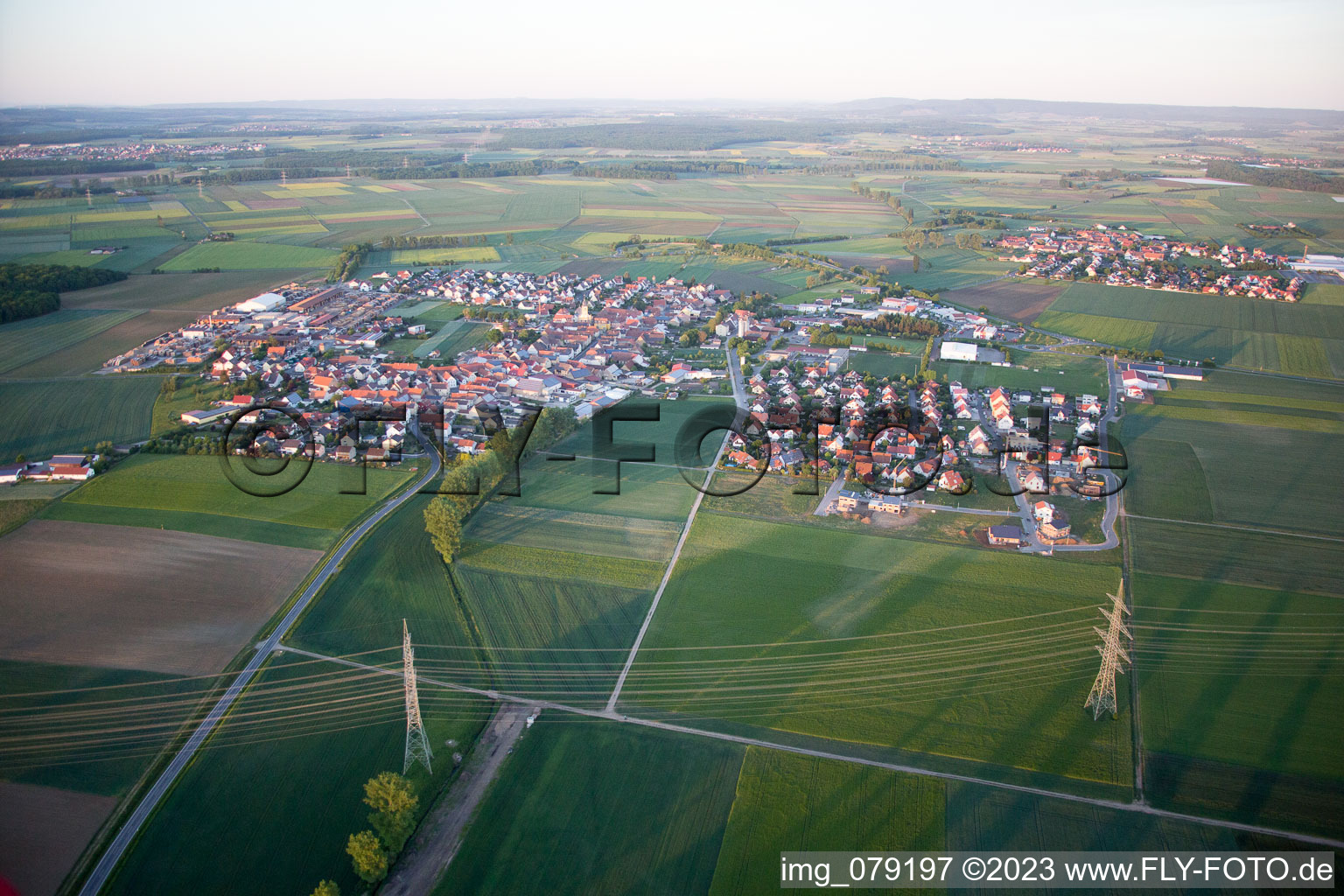 Kolitzheim im Bundesland Bayern, Deutschland aus der Vogelperspektive