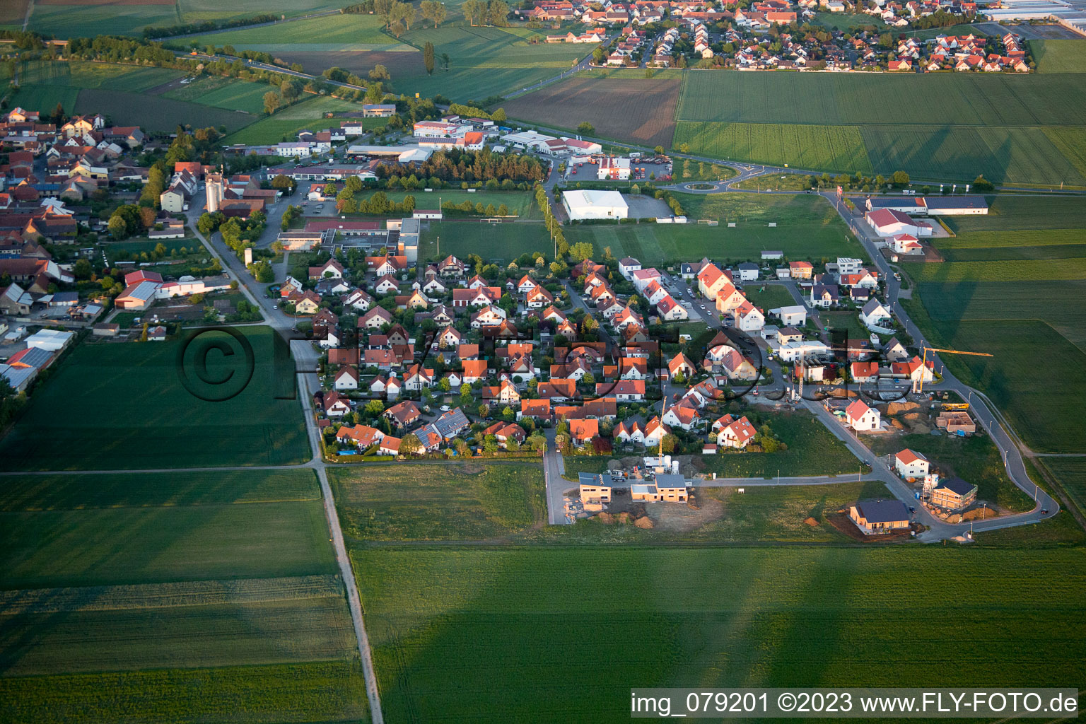 Kolitzheim im Bundesland Bayern, Deutschland aus der Drohnenperspektive