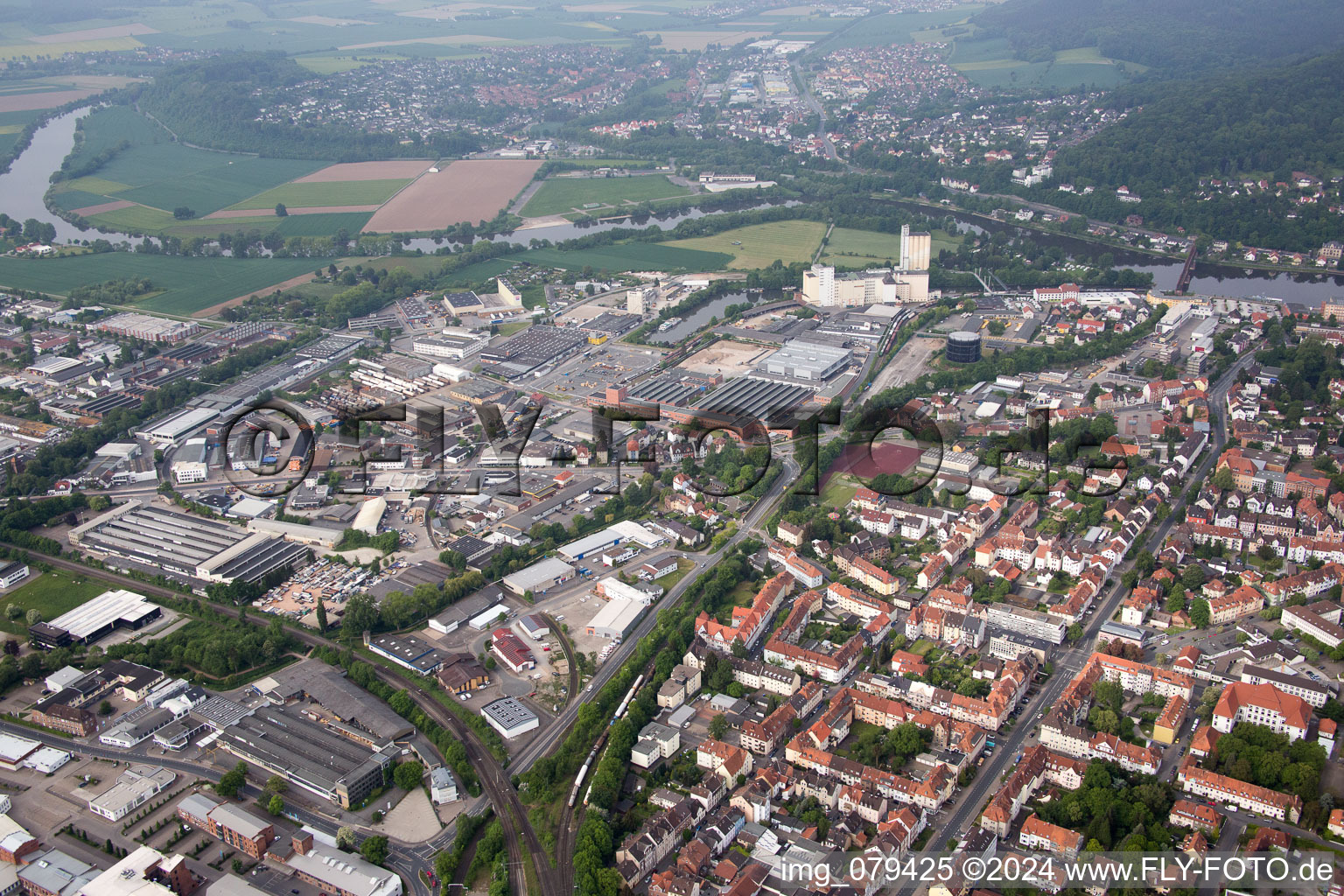 Luftaufnahme von Hameln im Bundesland Niedersachsen, Deutschland