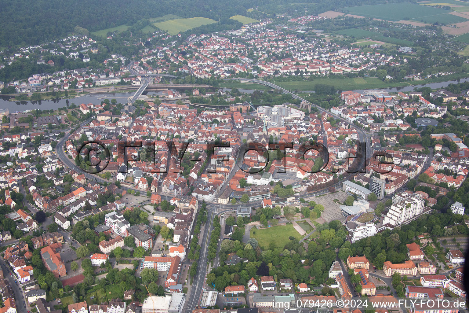 Luftbild von Hameln im Bundesland Niedersachsen, Deutschland