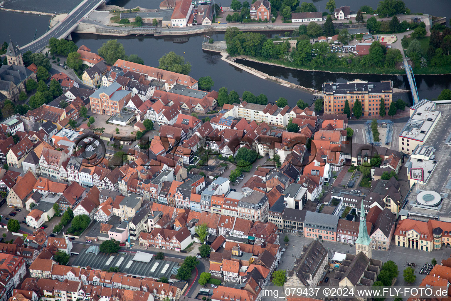 Hameln im Bundesland Niedersachsen, Deutschland aus der Vogelperspektive