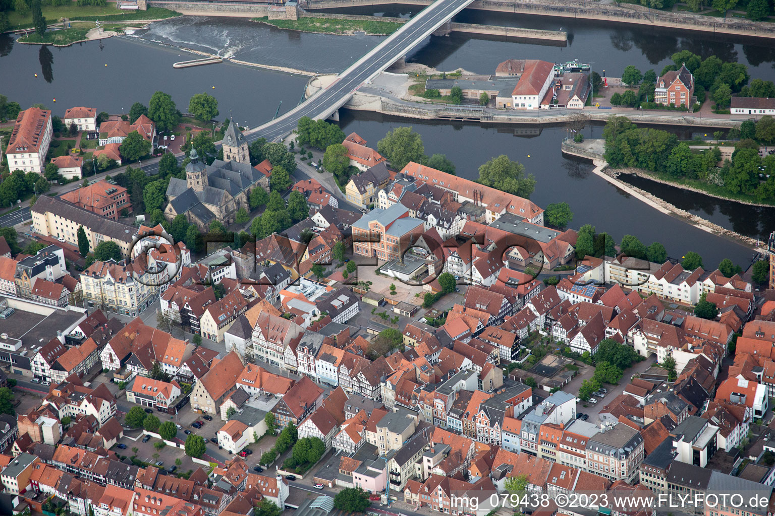 Hameln im Bundesland Niedersachsen, Deutschland aus der Luft betrachtet