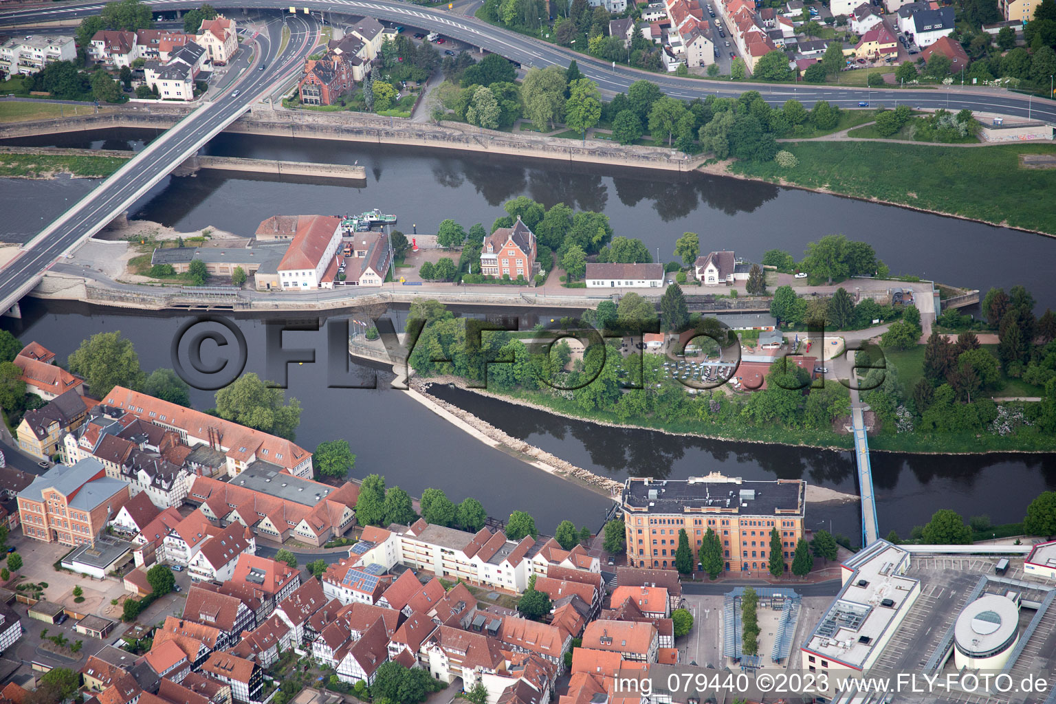 Drohnenbild von Hameln im Bundesland Niedersachsen, Deutschland