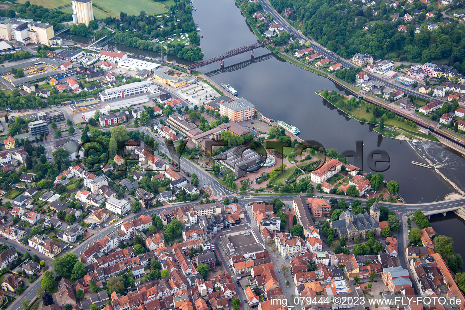 Hameln im Bundesland Niedersachsen, Deutschland von der Drohne aus gesehen