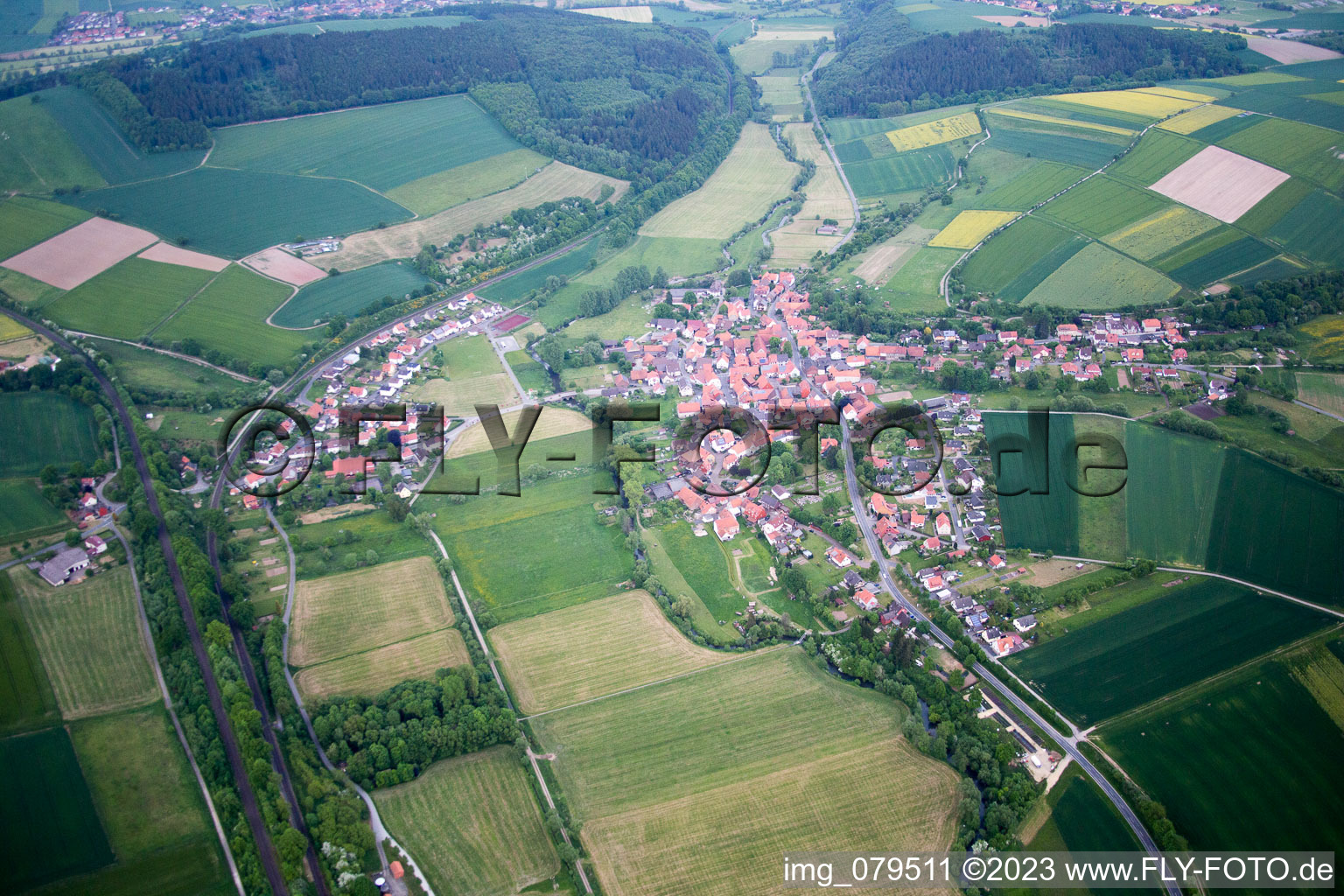 Luftbild von Vernawahlshausen im Bundesland Hessen, Deutschland